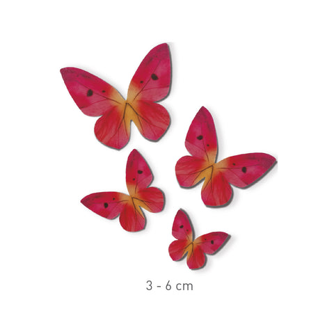 Vaffel dekorationer - Sommerfugle Pink