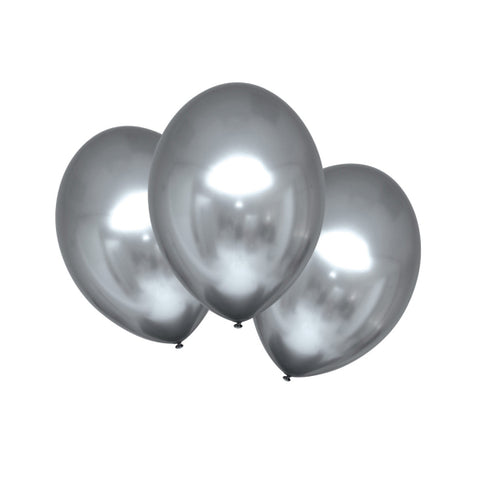 Satin Luxe Platinum Latexballoner Sølv - 6 stk.