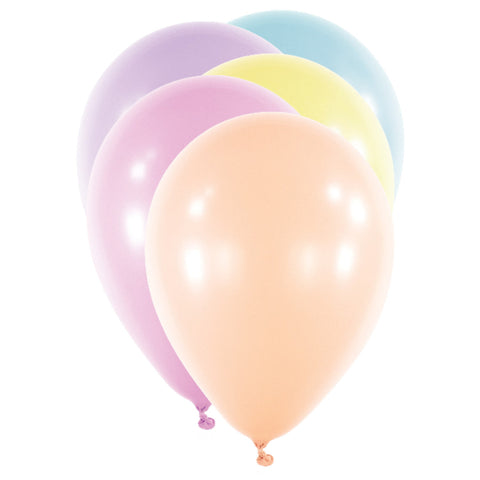 Latexballoner Assorterede Pastelfarver - 50 stk.