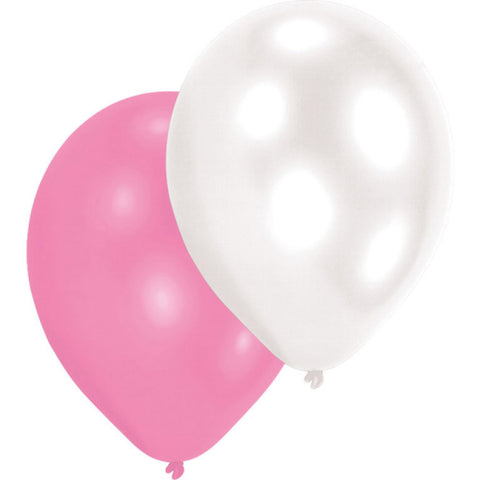 Latexballoner Perlemor Pink/Hvid/Lilla - 10 stk.