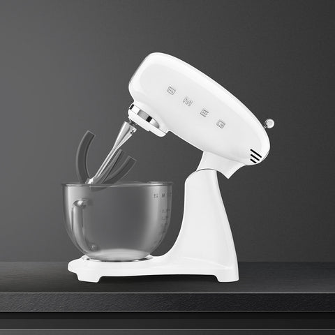 Smeg 50's Style køkkenmaskine - Hvid, glasskål