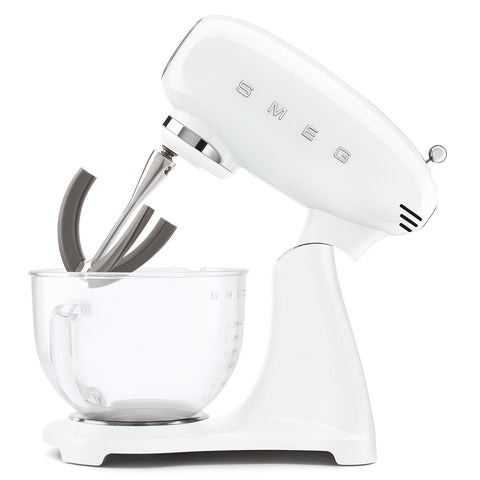 Smeg 50's Style køkkenmaskine - Hvid, glasskål
