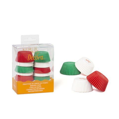 Mini Muffinsforme Hvid/Rød/Grøn  - 200 stk.