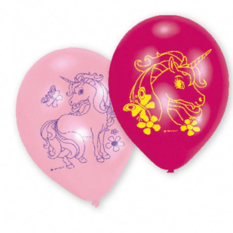 Latexballoner Unicorn - 6 stk.